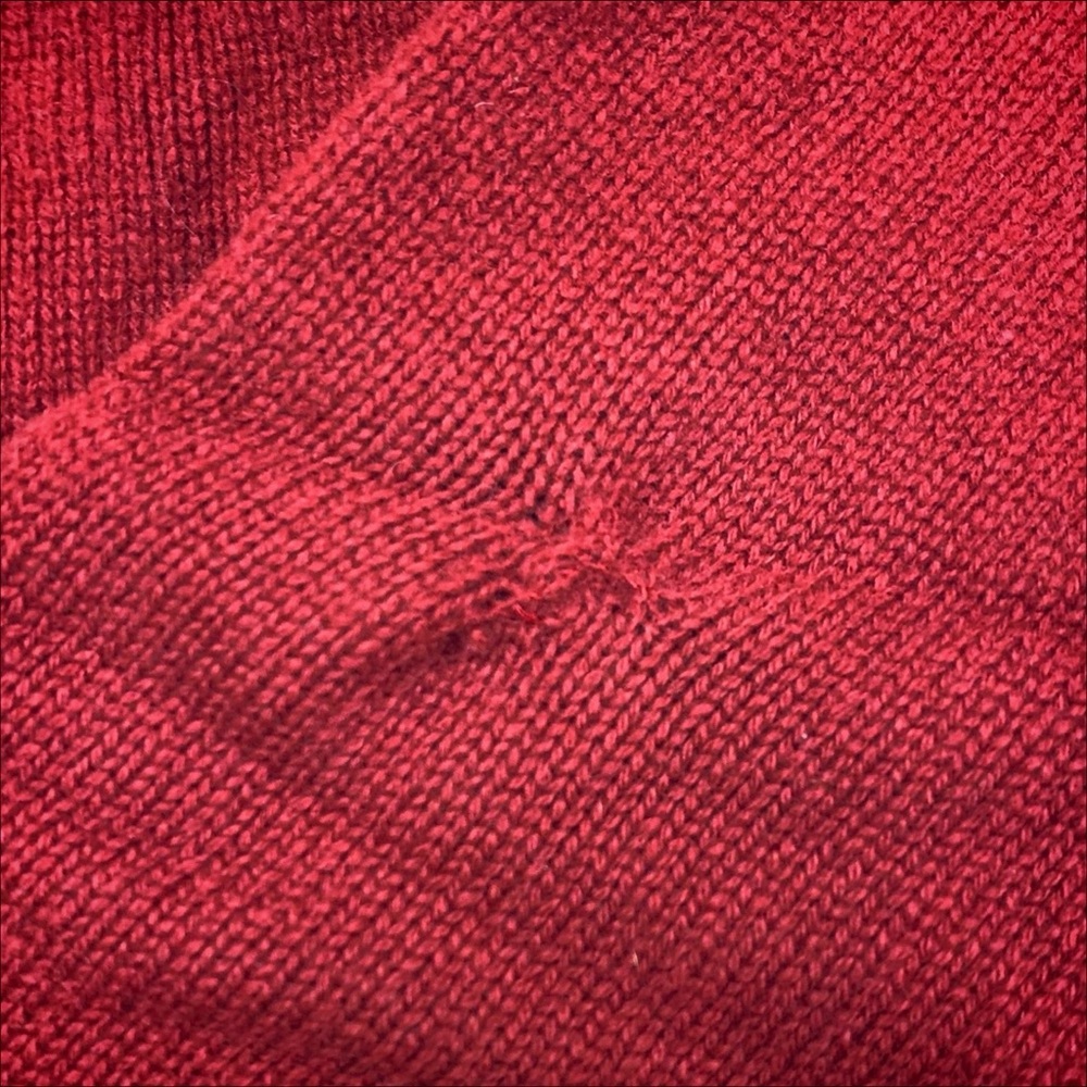 J. Crew Lambswool Quarter Zip Red Sweater Half Fair Isle Christmas Lambs Wool XL - Picture 7 of 8
